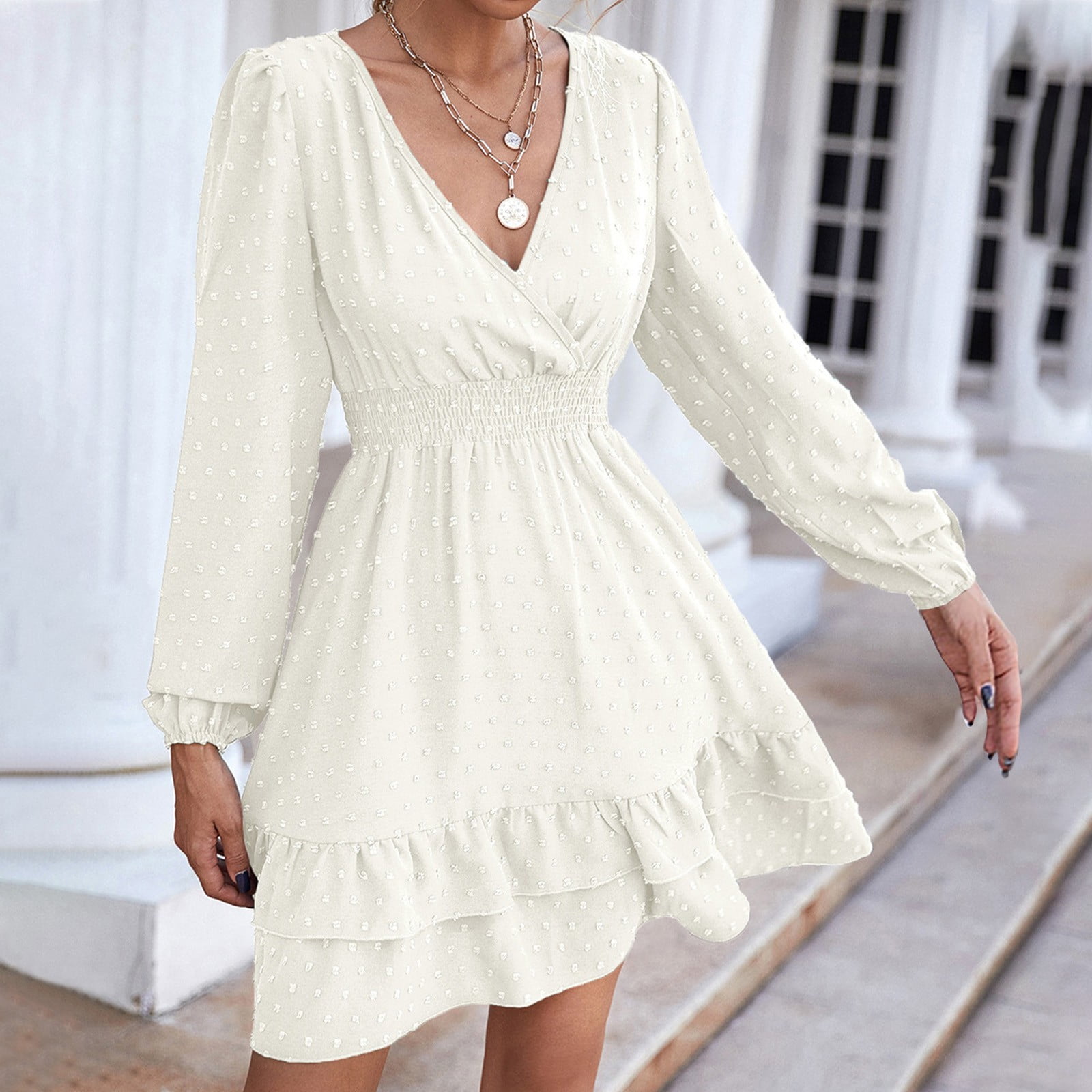 white short sleeve dress